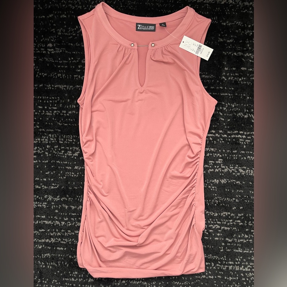 New York & Company - Pink Ruched Sleeveless Tank Top - Size M